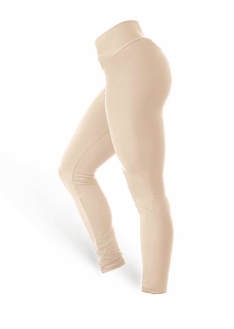 High Waist Leggings - Nude - AcaiBerryFashion 